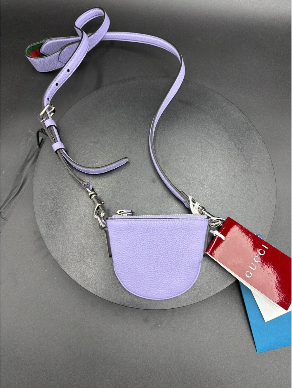 Gucci Lilac Leather Mini Crossbody Bag with Signature Strap